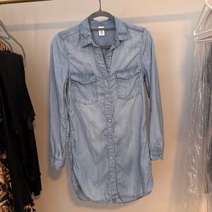 Light Blue Denim Shirt Dress